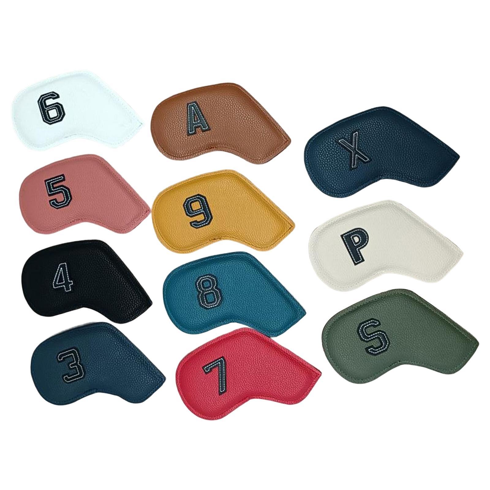 11x Golf Iron Head Covers Set Colorful PU -9 P,A,S, Equipment