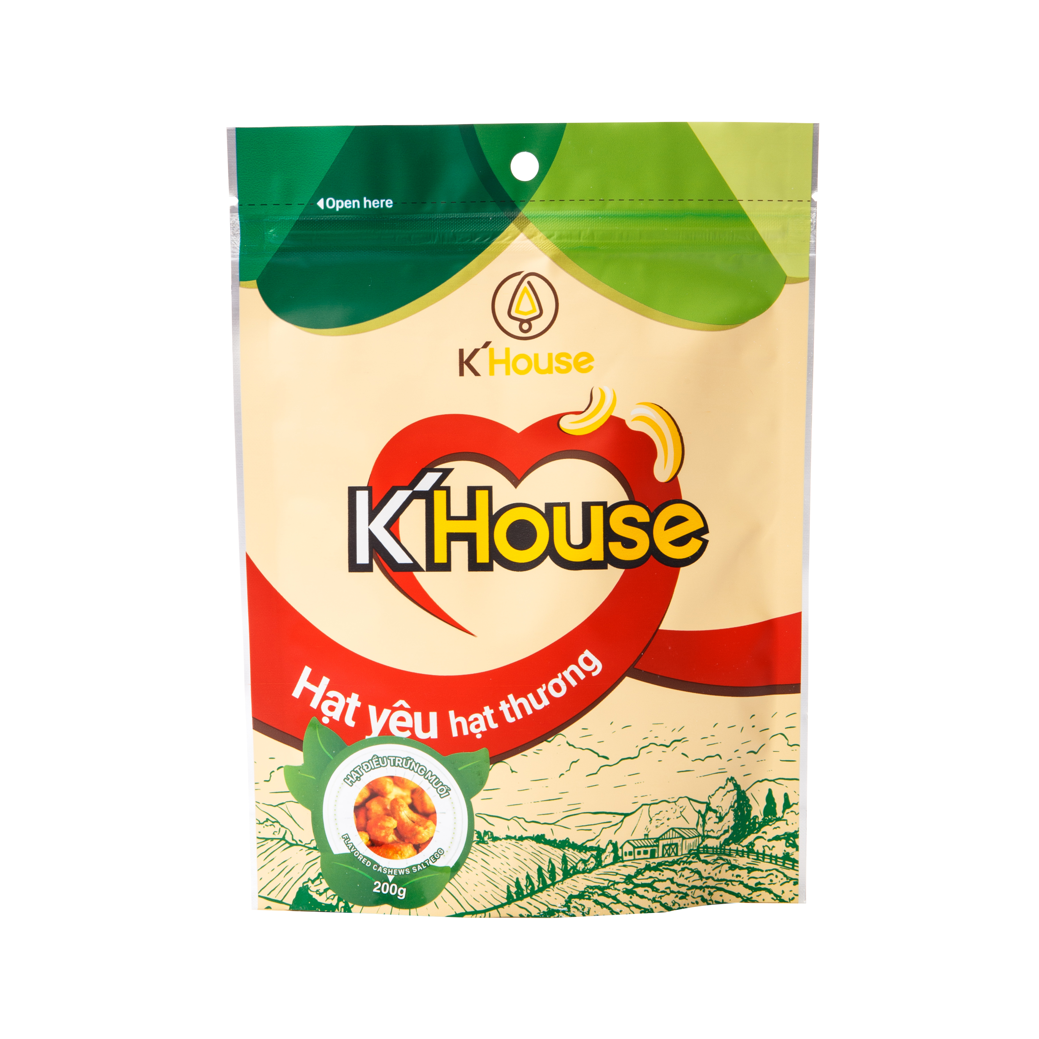 Hạt Điều Trứng Muối K House Túi Zipper 200gr - Hạt Điều K'House