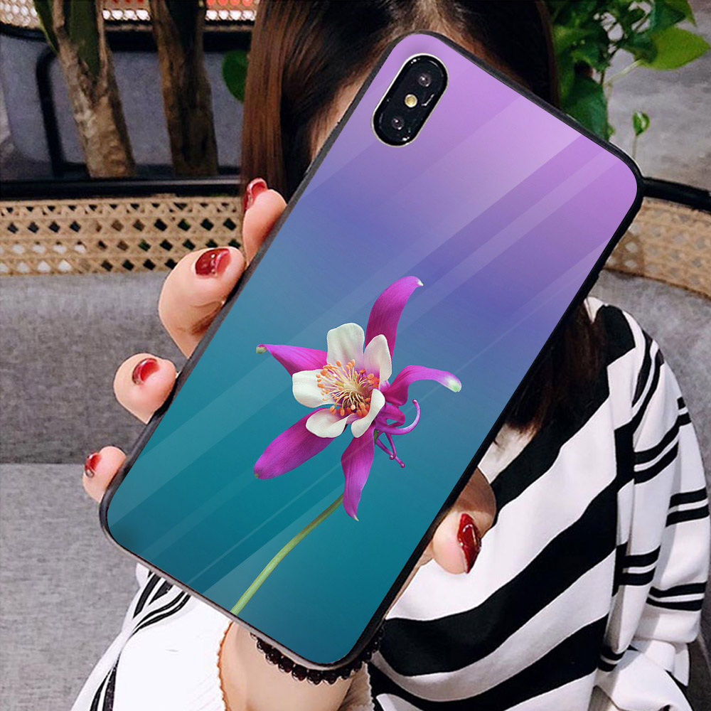 Ốp điện thoại kính cường lực cho máy iPhone X - Lan tím MS ADATU012