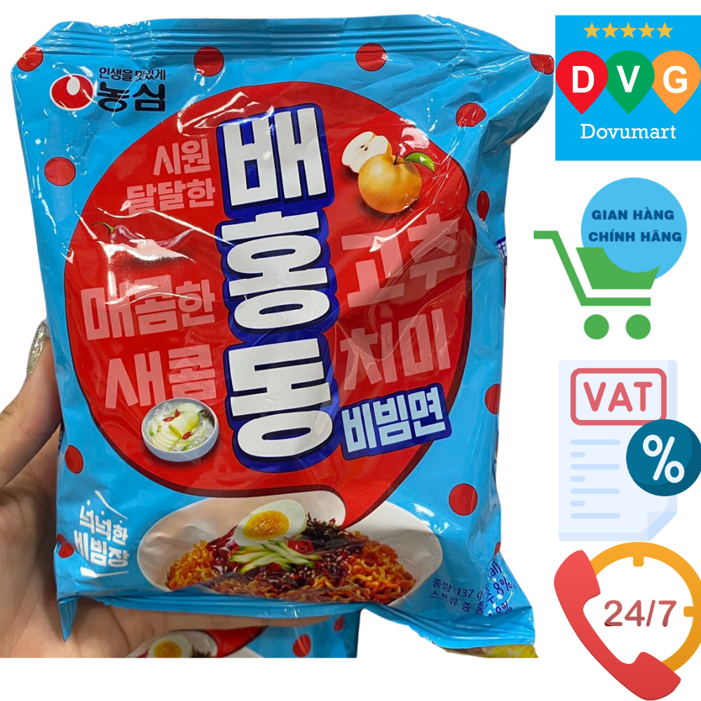 Mì Trộn BaeHongDong Nongshim Hàn Quốc Gói 137G/ 농심) 배홍동비빔면 137G