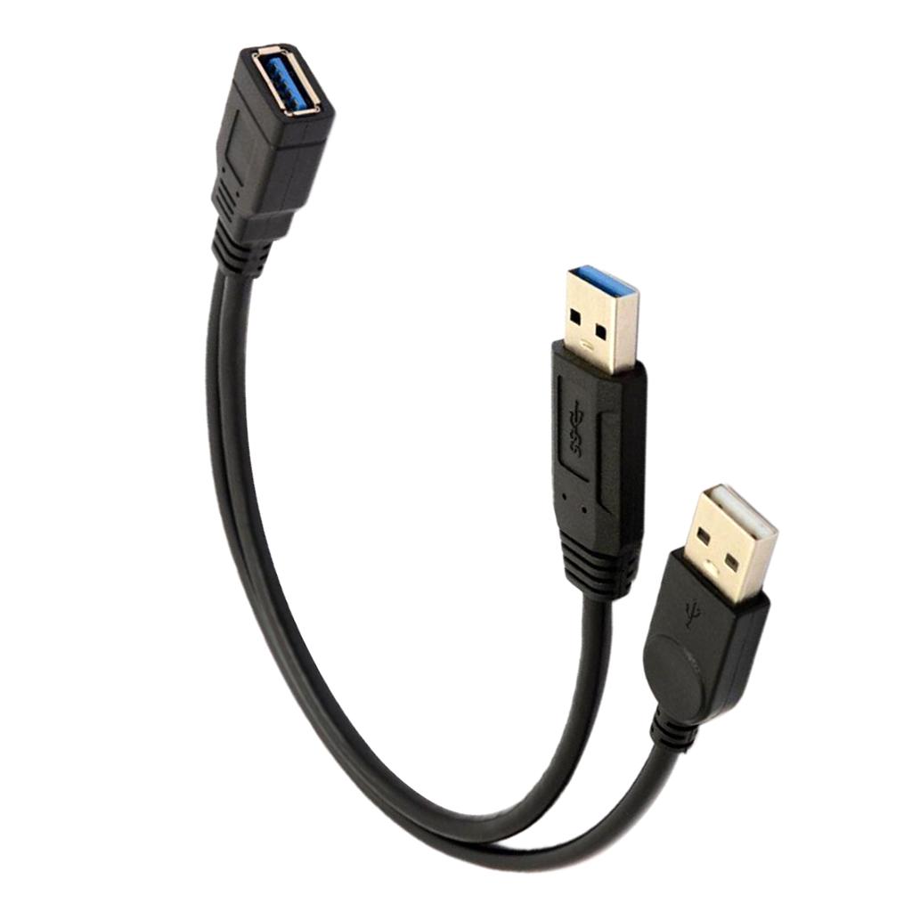 High Speed 2 Ports USB 3.0 Female To Usb Male Header Extension Y Cable Adapter