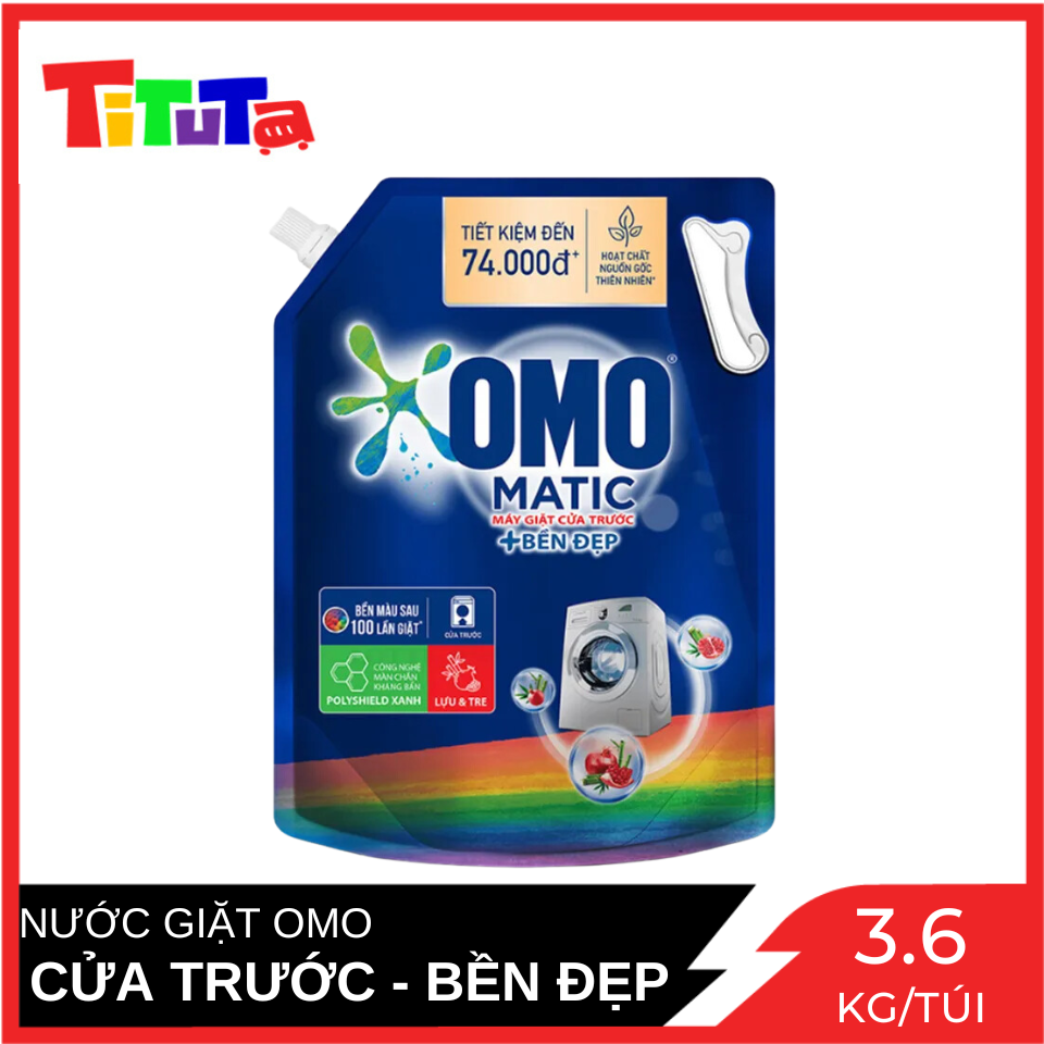 Nước giặt Túi 3.7kg OMO Matic Cho máy giặt cửa trước Cửa Trước Bền Màu Bền màu tinh chất Lựu Tre