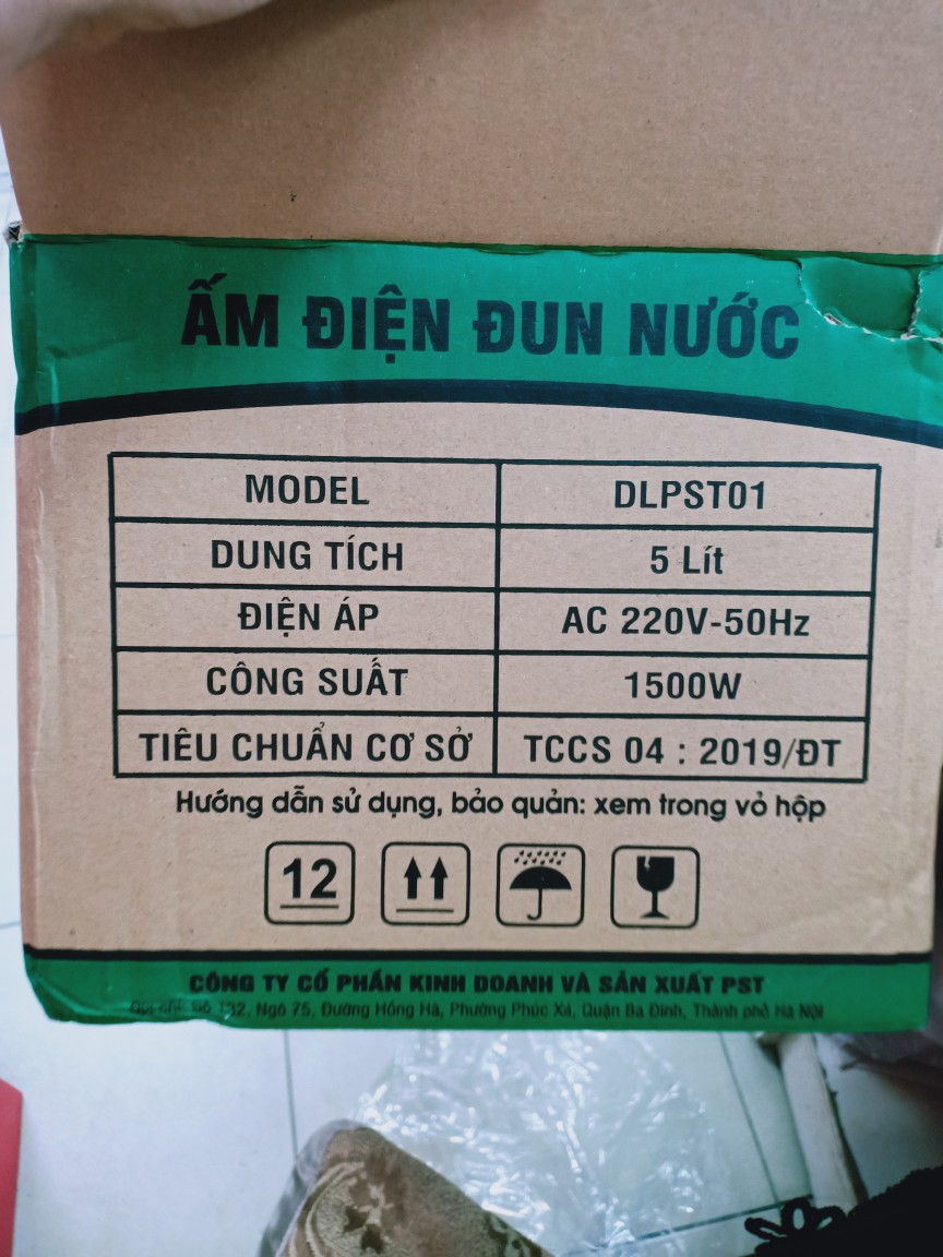 Ấm siêu tốc điện 5L cao cấp tự ngắt, Công Suất 1500W, Tiết Kiệm Điện (tặng 1 chai dầu tràm hoa nén)