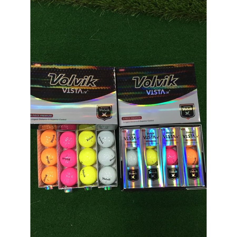 BÓNG GOLF VOLVIK VISTA - GIAO MÀU NGẪU NHIÊN - 1 HỘP 12 QUẢ