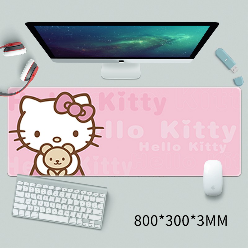 Lót Di Chuột HELLO KITTY Màu Hồng 80*30cm - Bàn Di Cỡ Rộng PINK