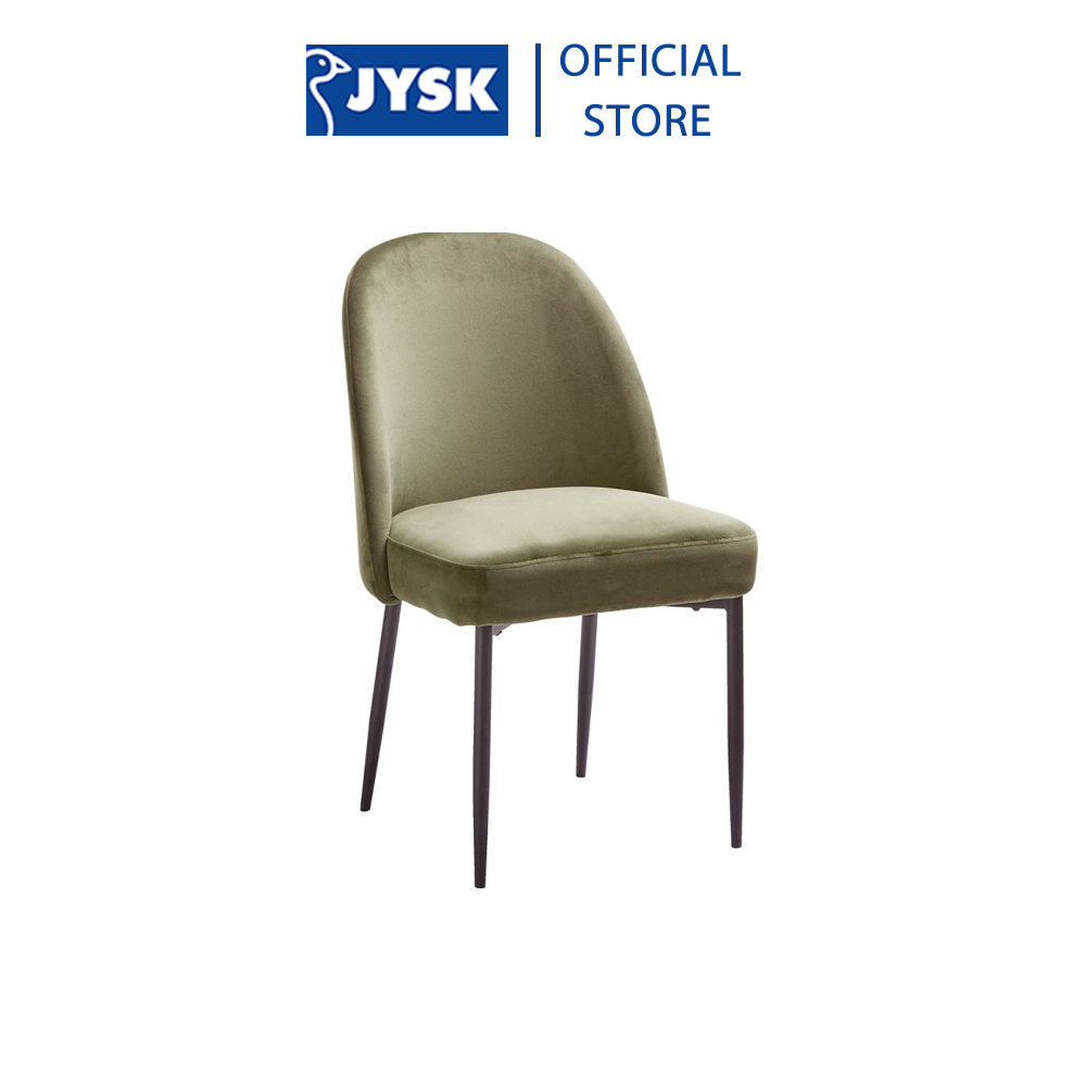 Ghế bàn ăn | JYSK Vasby | kim loại/vải polyester | xanh lá/đen | R50xS59xC87cm