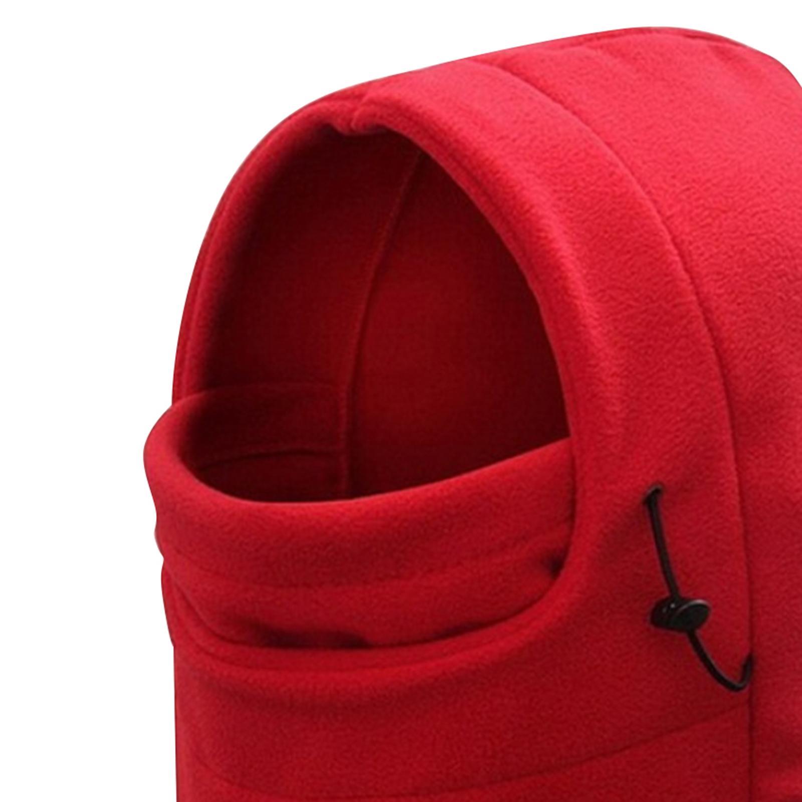 Balaclava Adjustable Scarf Winter Hat Windproof Neck Warmer Comfortable Red