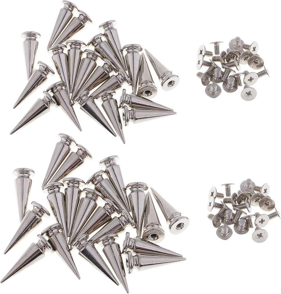 20 Bộ Bạc Kim Loại Nón Vít Kim Loại Studs Leathercraft Rivet PUNK