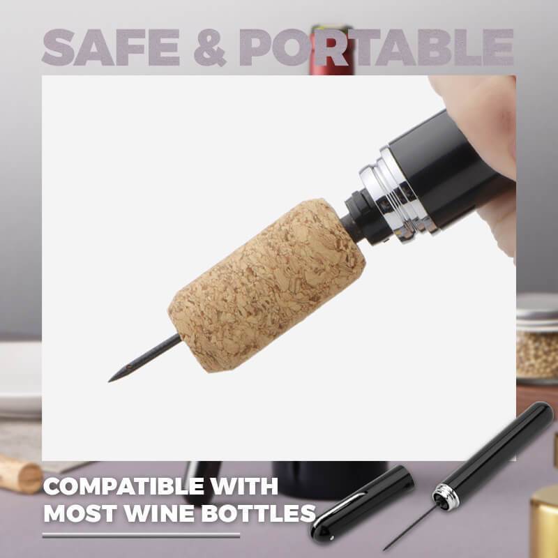 Dụng cụ khui Vang dạng bút tiện lợi, dụng cụ pha chế Air Corkscrew Black Edition