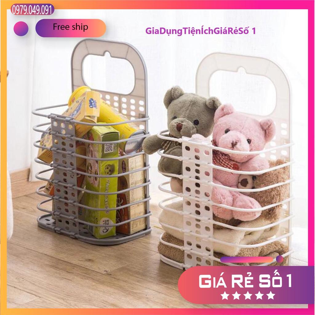 Giỏ nhựa đựng đồ đa năng, treo tường gấp gọn Việt Nhật. Giỏ đồ thông minh.