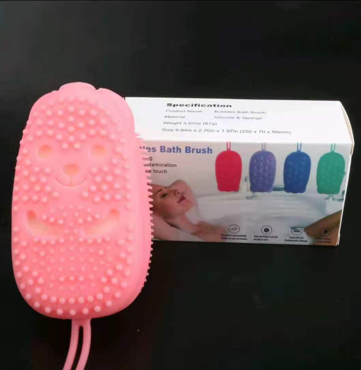 Bàn chải tắm hình gấu 2 mặt Silicone