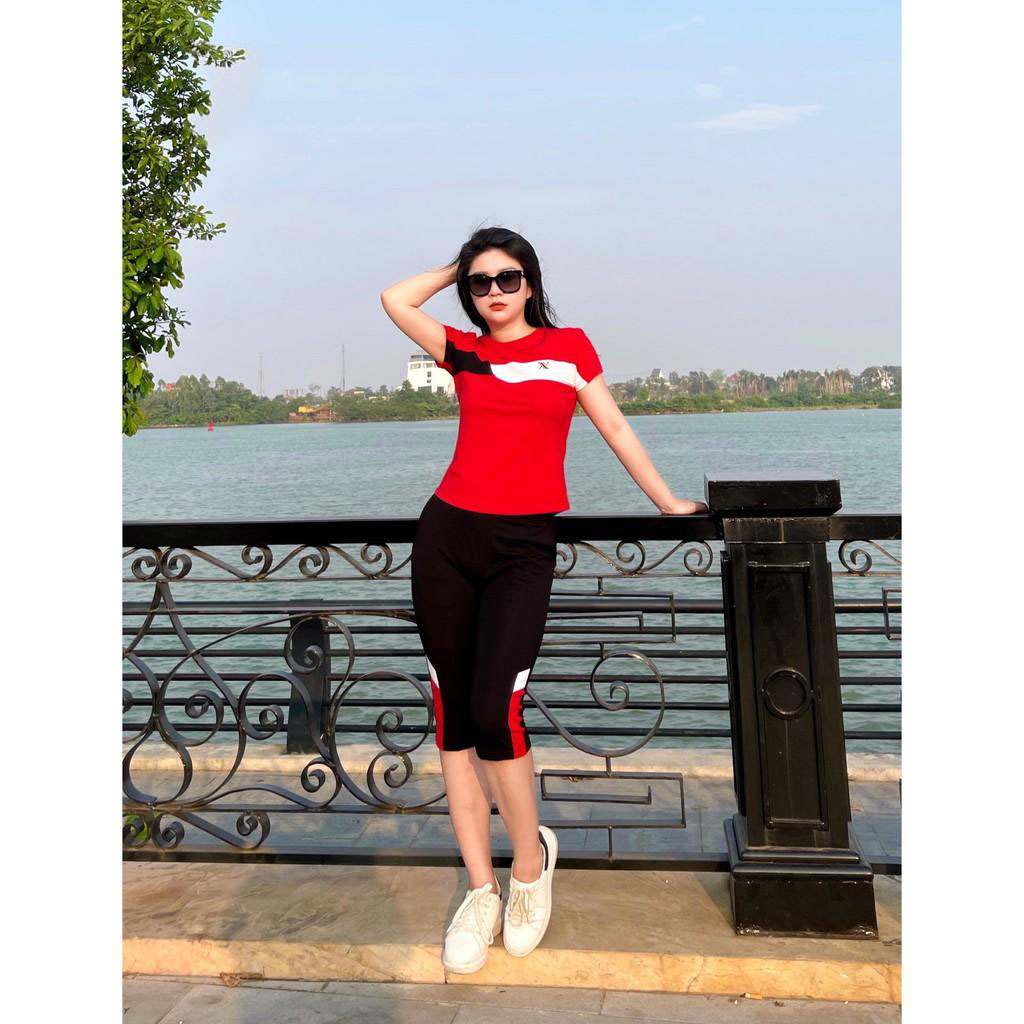 Bộ cotton siêu mềm mịn dáng thể thao lửng X375