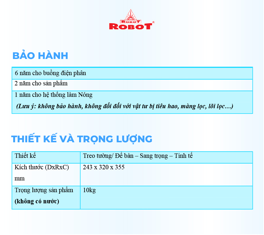 Máy Lọc Nước Điện Giải Ion Kiềm ROBOT IonSmart 510 Nóng Thông Minh - Hàng Chính Hãng