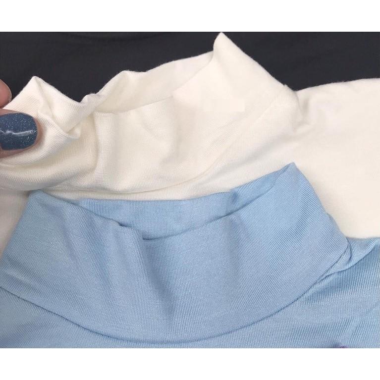 Áo cổ 3 phân giữ nhiệt cotton vải sược LITIBABY cho bé trai bé gái (6M - 36M)(4kg - 13kg) -5H3800