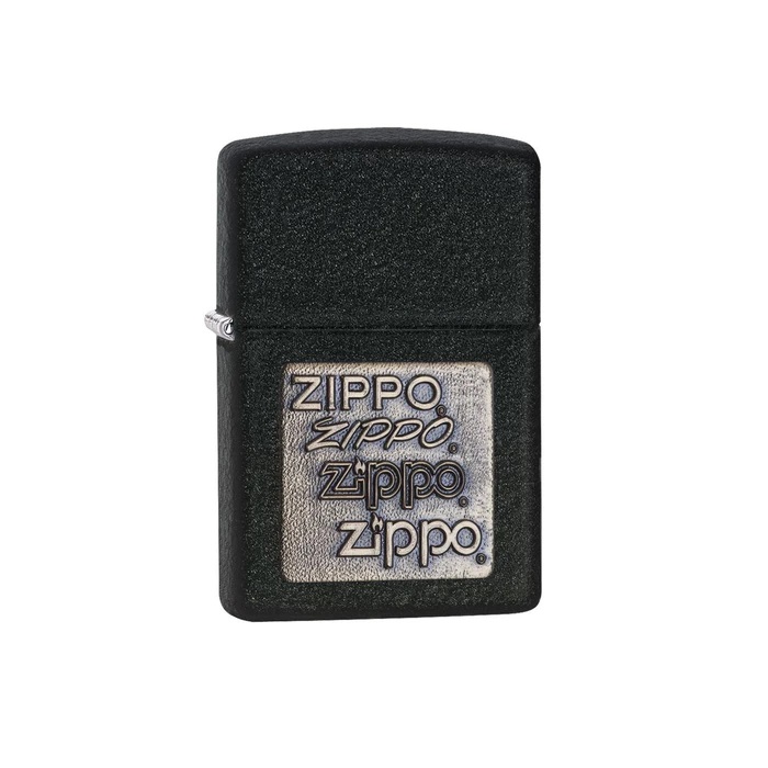 Bật lửa Zippo Black Crackle Silver Zippo Logo 363