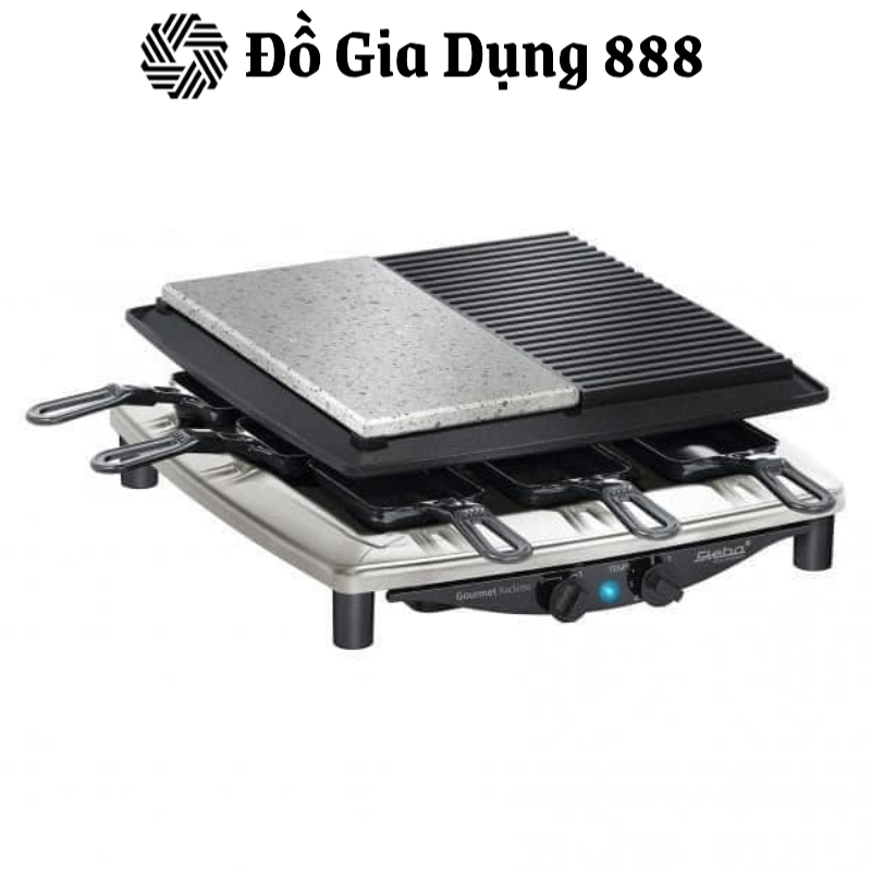 Bếp Nướng 2 Vùng STEBA RC 4 Plus Deluxe Chrom, Công Suất 1450W, Dễ Vệ Sinh, BH 12 Tháng