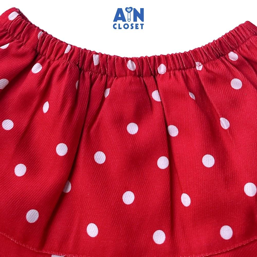 Chân váy Ngắn bé gái họa tiết Bi Đỏ Nhung text - AICDBGZESDY5 - AIN Closet