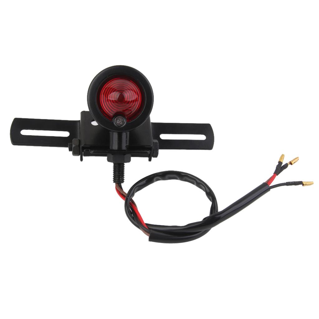 Motorcycle Tail Lights with License Plate Holder Headlight Brake for Bobber Cafe