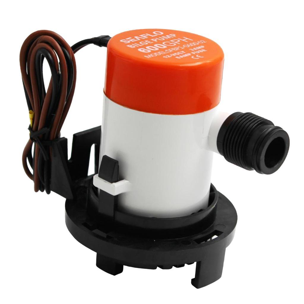 12V 600GPH Submersible Bilge Pump & 3.2 GPM 12L Water Pressure Pump