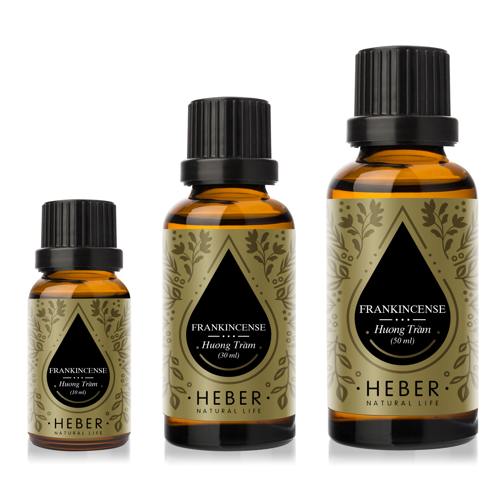 Tinh Dầu Hương Trầm Frankincense Essential Oil Heber | 100% Thiên Nhiên Nguyên Chất Cao Cấp | Nhập Khẩu Từ Ấn Độ | Kiểm Nghiệm Quatest 3 | Xông Thơm Phòng | Hương Dịu Nhẹ