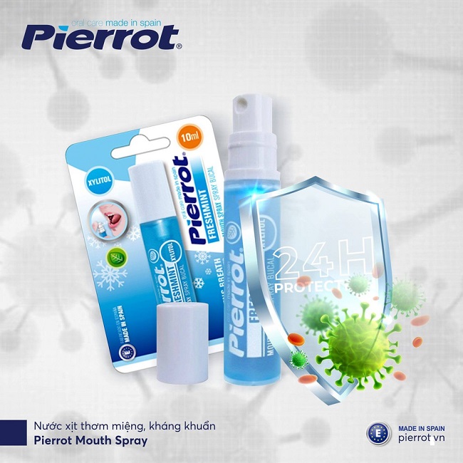 Nước xịt thơm miệng Pierrot 10ml mát lạnh bạc hà ngay tức thì