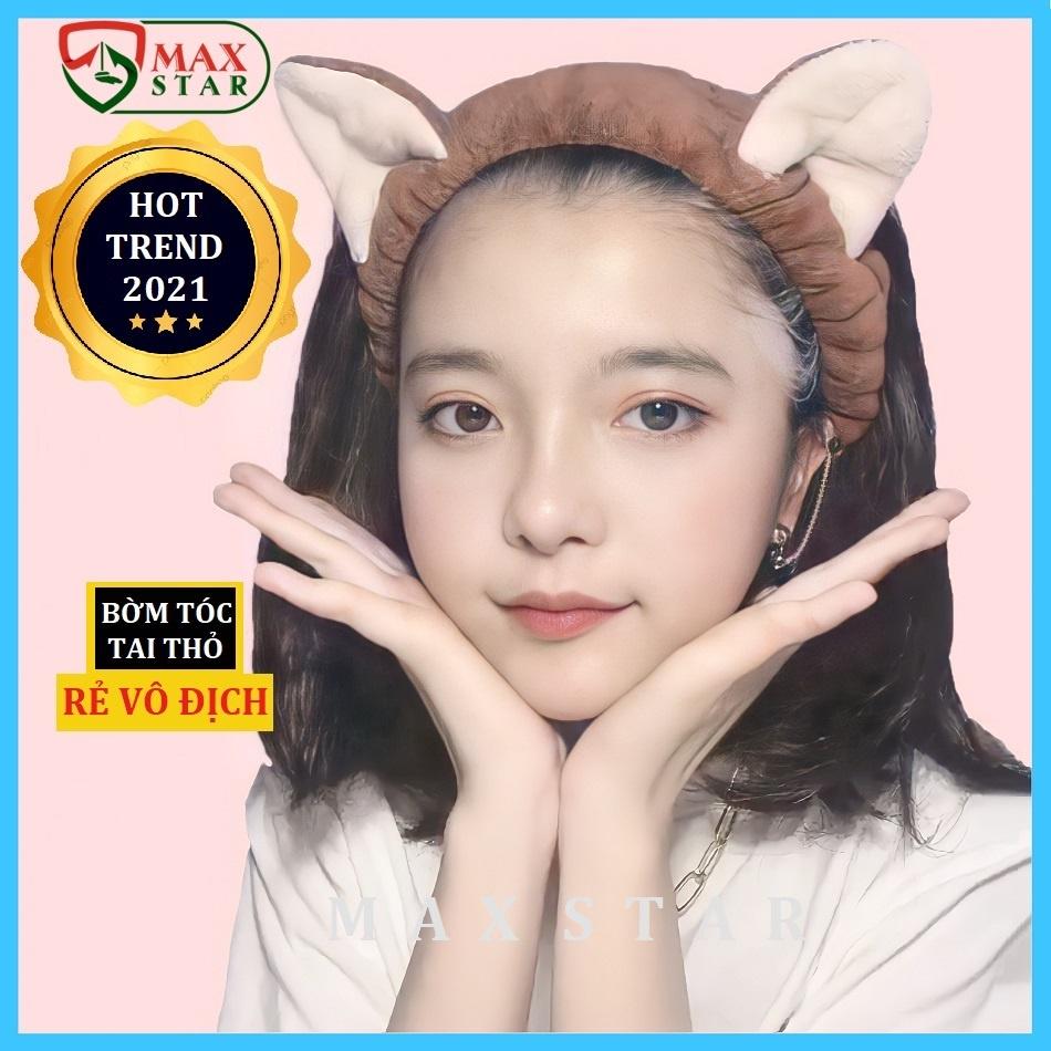 Băng đô tai thỏ cài tóc rửa mặt cho nữ Bờm tóc nữ tai thỏ cute hàn quốc Băng đô tai mèo