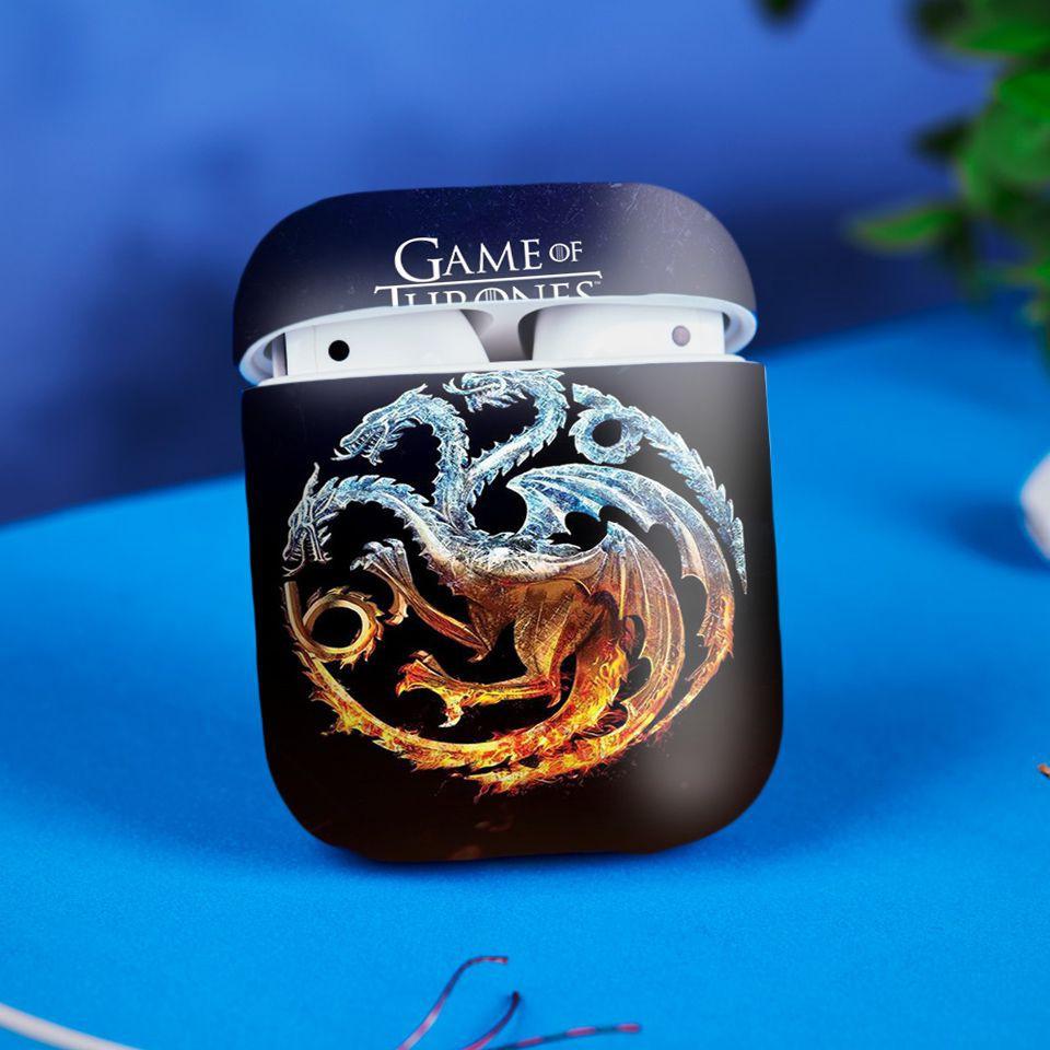 Miếng dán skin cho AirPods in hình Game Of Throne - 001 (AirPods ,1 2, Pro, TWS, i12