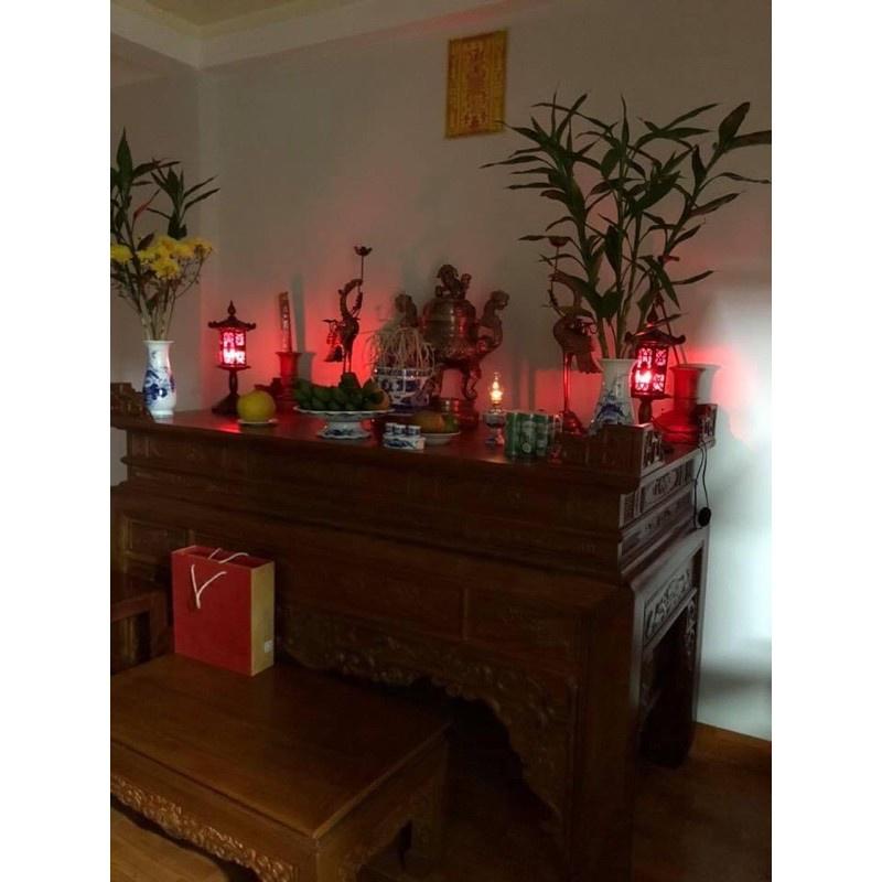 Cặp đèn thờ gỗ Hương cao 48cm giá rẻ