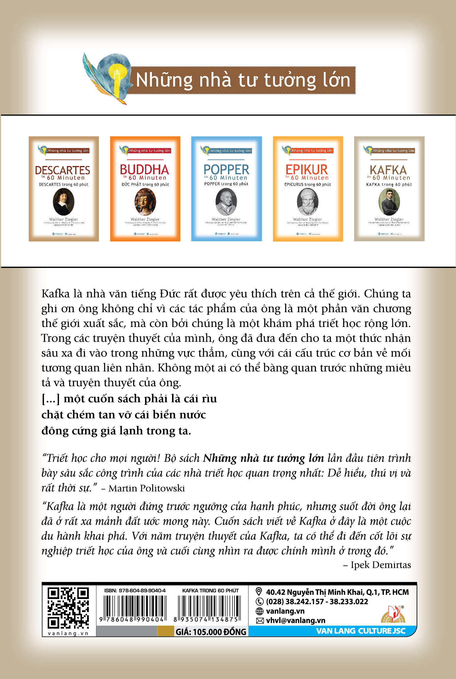 Những Nhà Tư Tưởng Lớn - Kafka Trong 60 Phút - Vanlangbooks