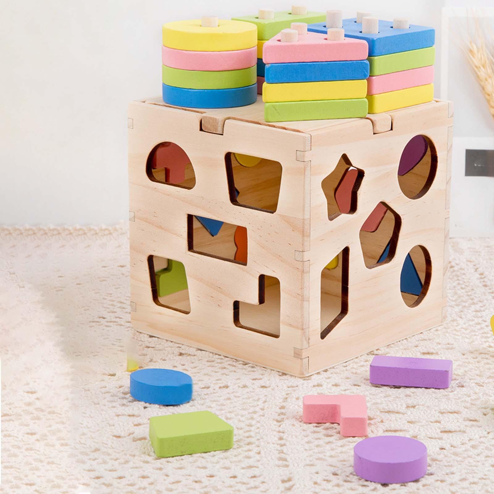 Wooden Building Blocks Early Educational Toys Intelligence Toy for Children Girls Birthday Gifts