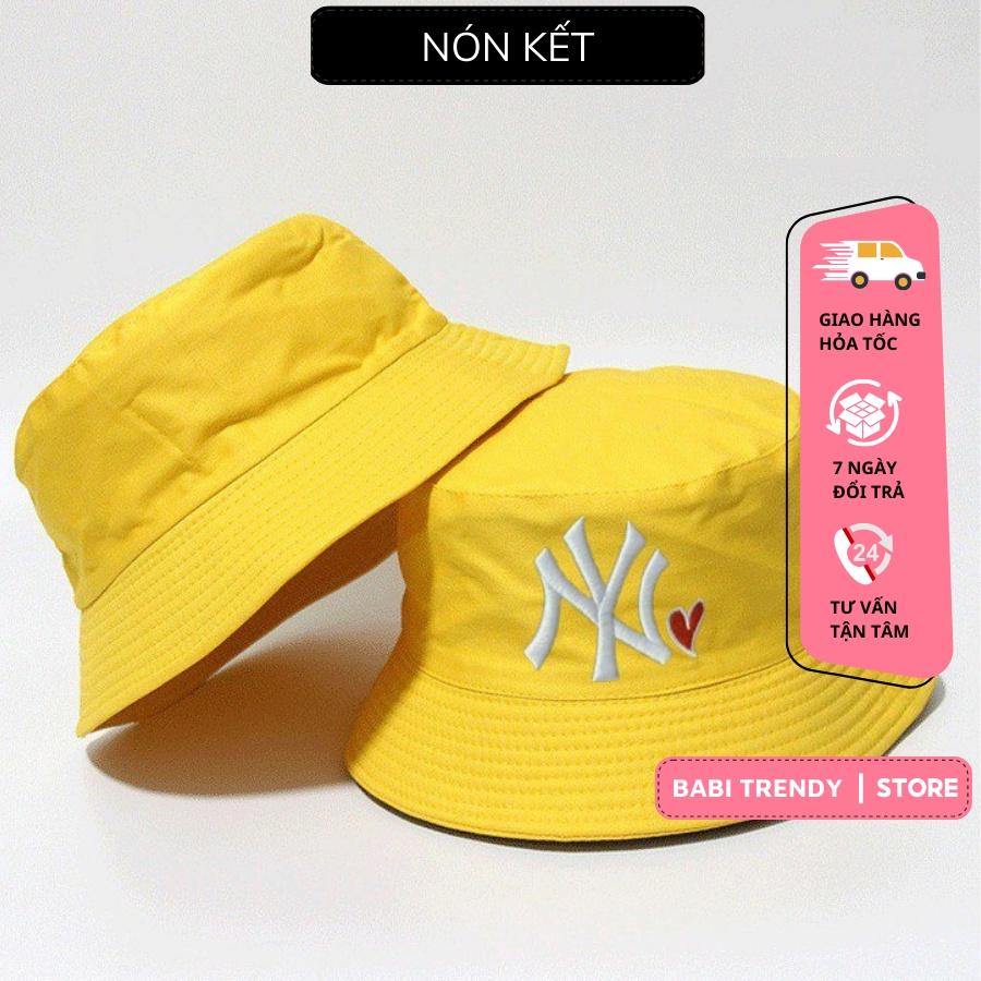 Nón Bucket Unisex Mũ vành tròn cụp phong cách Ulzzang NY Trái Tim - Babi Trendy B04