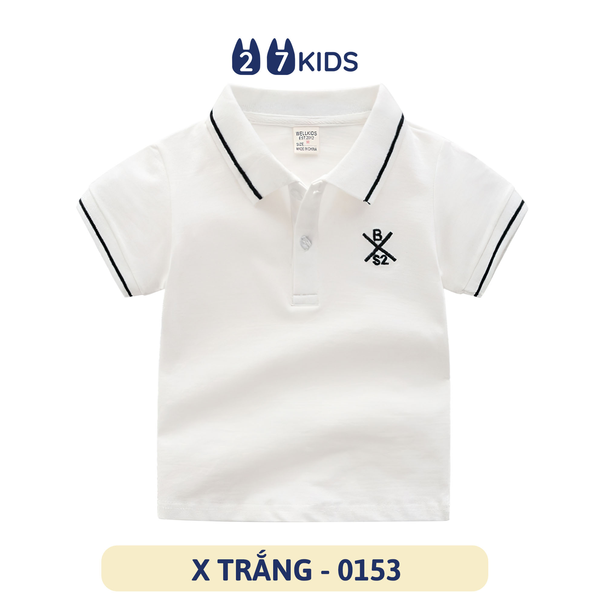 Áo Polo bé trai ngắn tay 27Kids WELLKIDS áo thun sơ mi cộc nam cho trẻ từ 2-8 tuổi BSPO5