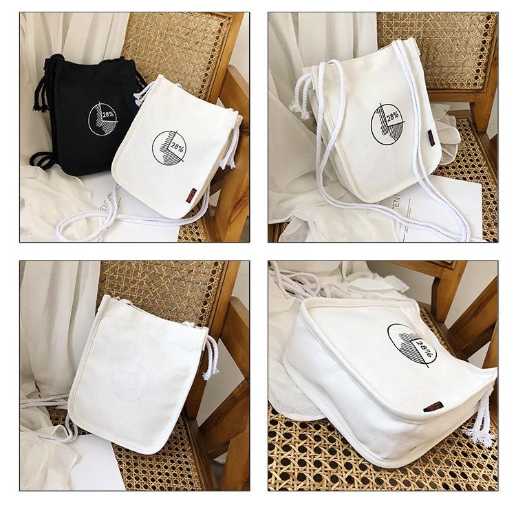 Casual Versatile Canvas Crossbody Bag Strap Student Shoulder Canvas Bag Small Bag Mobile Phone Bag
