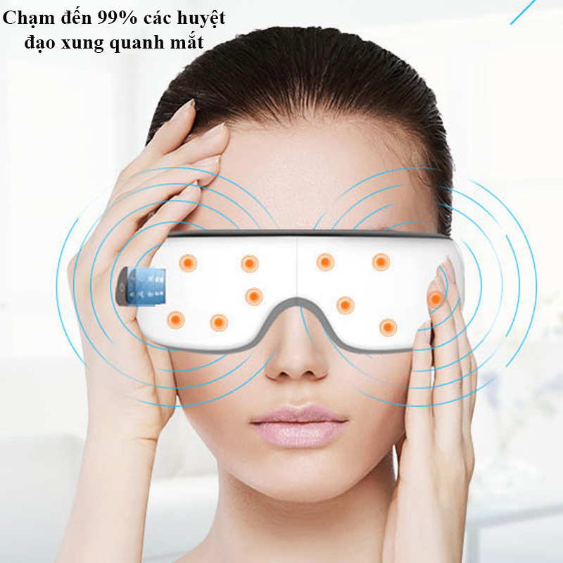 Máy Mát xa mắt - Eye Massager, công nghệ Nhiệt hồng ngoại. Tích hợp Bluetooth nghe nhạc thư giãn. Dùng cho nhân viên văn phòng chữa khô mắt, giảm mỏi mắt và cải thiện thị lực.