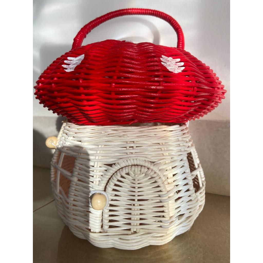 Nhà nấm, nhà mây, giỏ nấm mây decor trang trí phòng hoặc đựng đồ cá nhân cho bé. Phụ kiện chụp hình, đóng kịch thần tiên