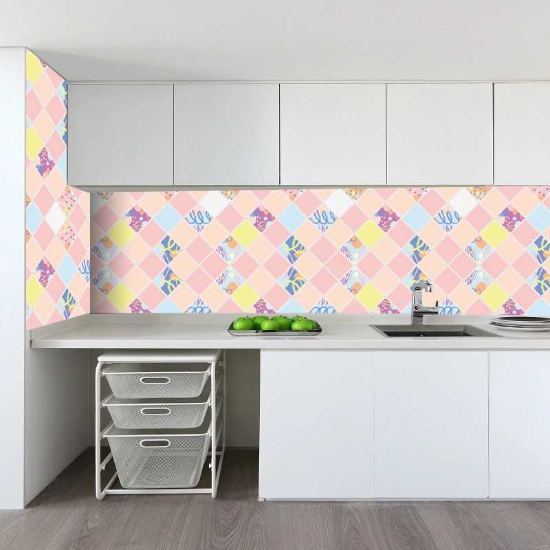 Cuộn 3 Mét Decal Giấy Dán Bếp Tráng Nhôm Cách Nhiệt Ô Hồng