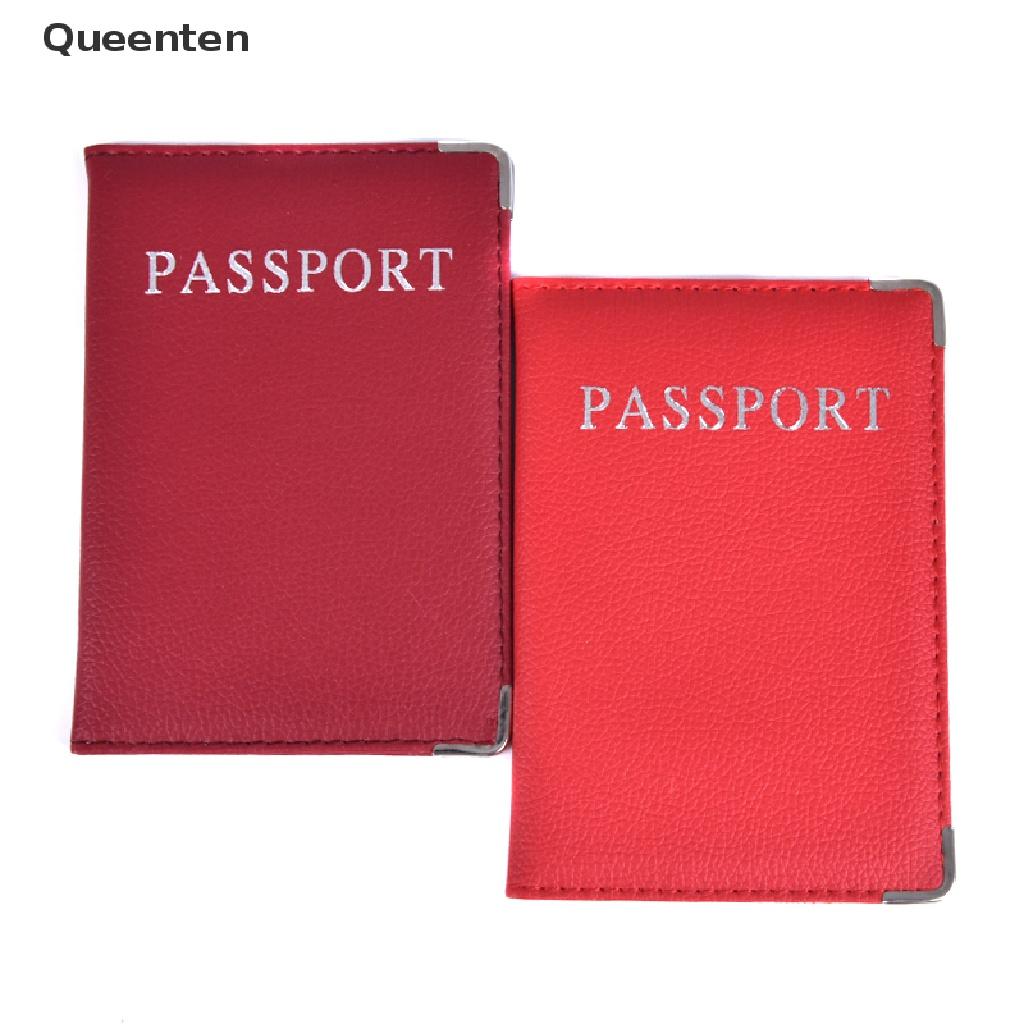 Queenten Casual PU Leather Passport Covers Travel ID Card Passport Holder Wallet Case QT