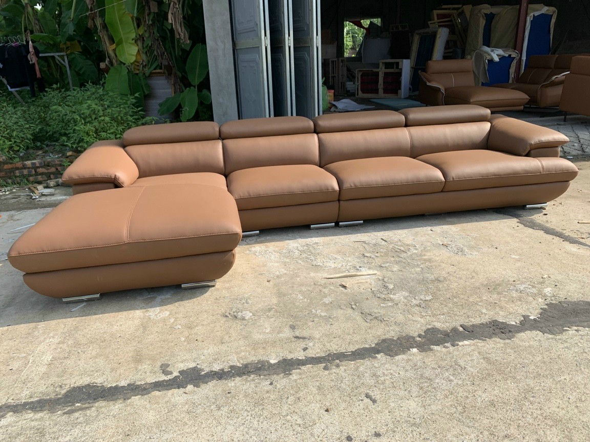 Sofa da Hàn Quốc Juno Sofa 3.1 m x 1.7 m, đầu bật chân inox