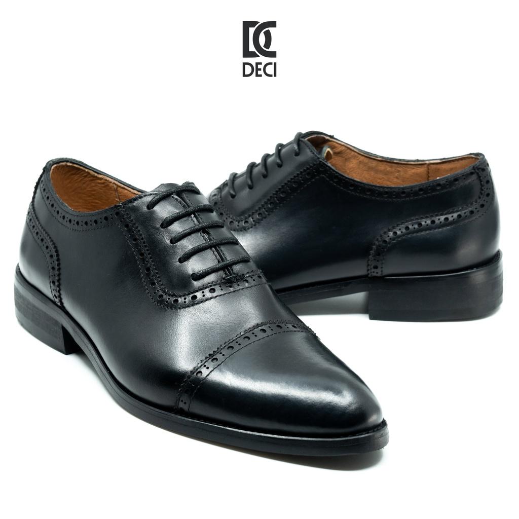 Giày tây công sở DECI màu patina da bò cao cấp dòng Semi-brogue Cap Toe BROGUE 20