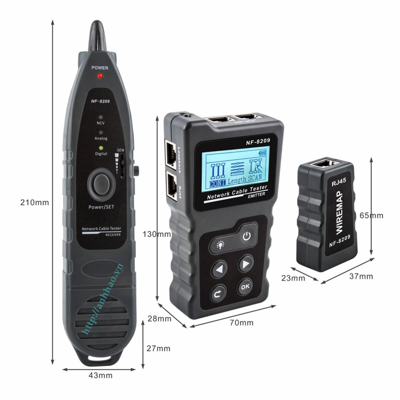 Máy test mạng, dò dây, test POE Noyafa NF-8209 - Hàng nhập khẩu chính hãng