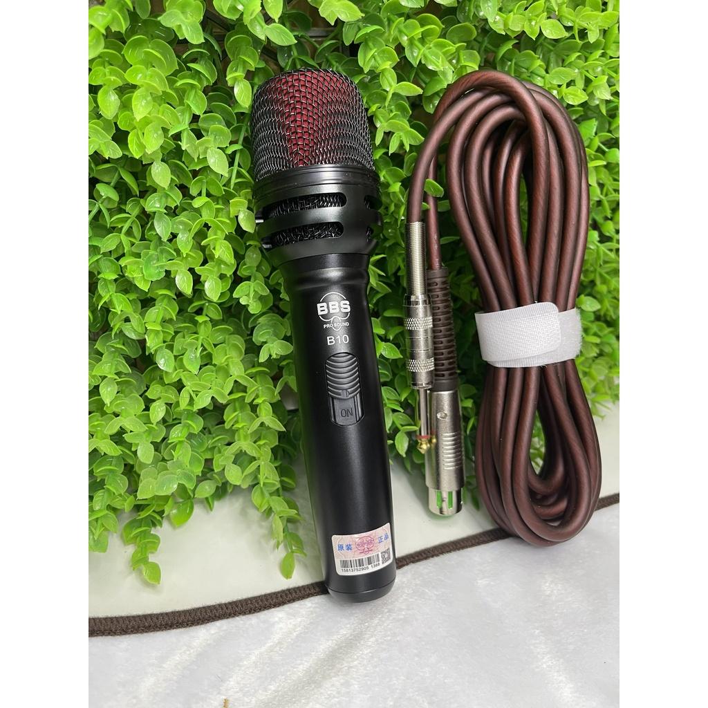 Micro Karaoke BBS B10 .Micro Có Dây Chuyên Nghiệp, Micro Hát Karaoke Phòng Thu Chống Hú Cao Cấp. Bảo Hành 12 Tháng