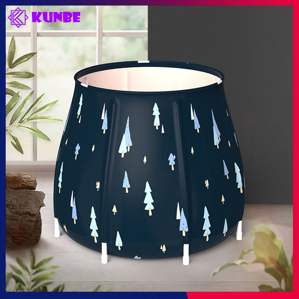 Bồn Tắm Ngâm Người Thảo Dược Có Thể Gấp Gọn Kunbe Cho Người Lớn Và Trẻ Em, Bồn Tắm Di Động Thông Minh, Chậu Tắm Xông Hơi Giữ Nhiệt Tiện Lợi - Rừng Cây Lá Kim