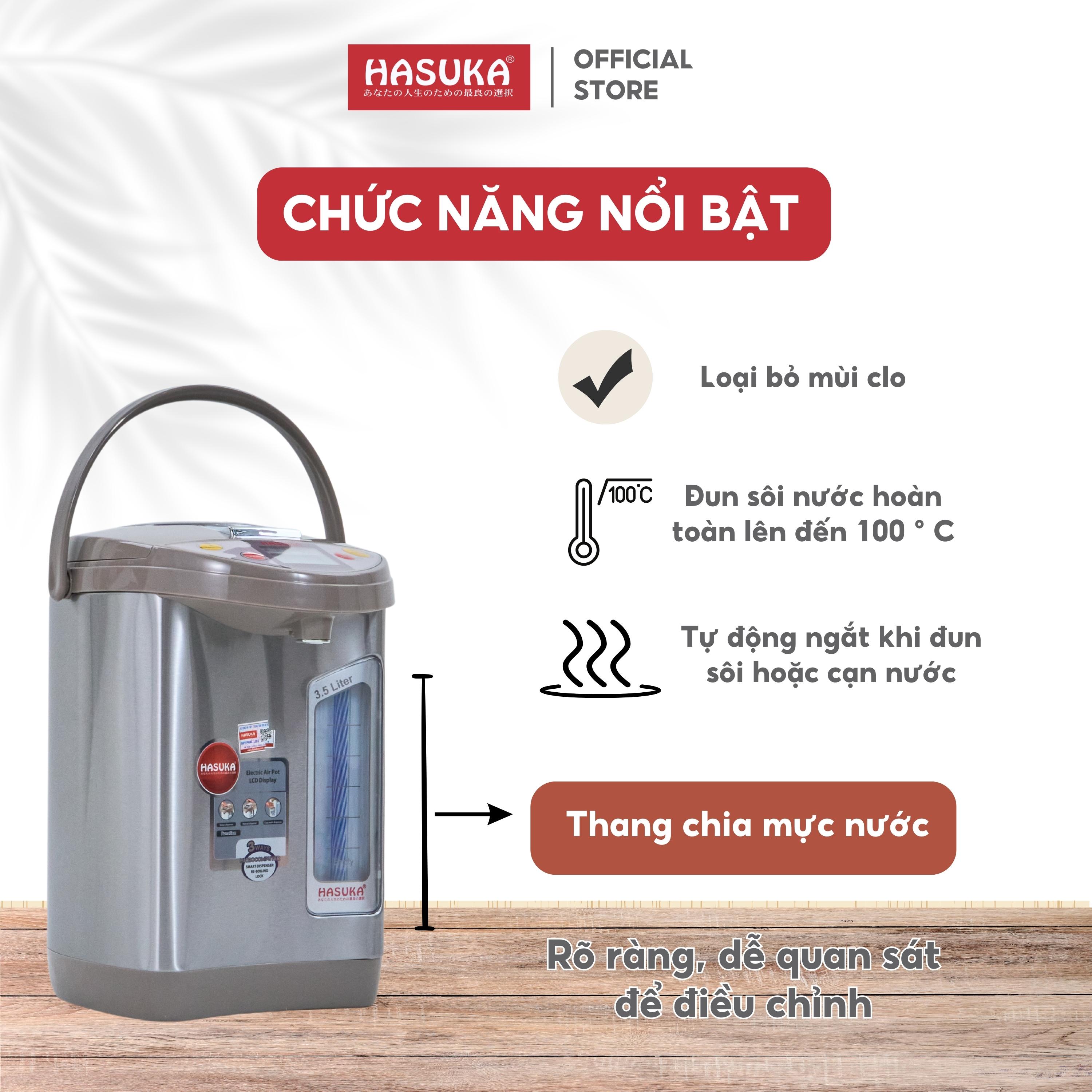 Bình thủy điện HASUKA HSK-5399 công suất 680W, thể tích 3.5L, thiết kế mới sang trọng hiện đại - HÀNG CHÍNH HÃNG