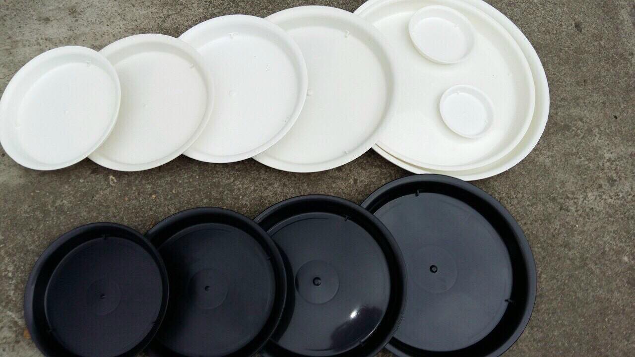 Đĩa lót chậu bằng nhựa size từ 15-35cm - Màu Trắng