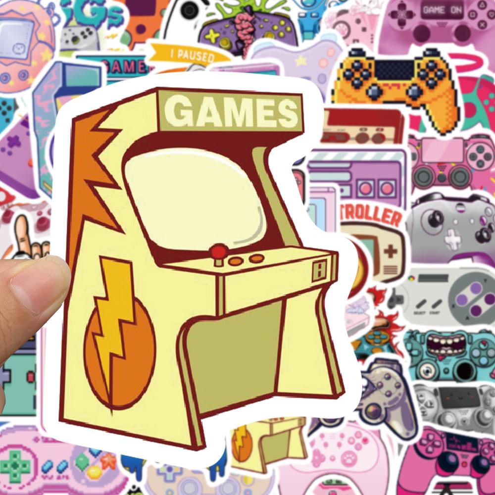 Sticker máy chơi game hoạt hình cute trang trí mũ bảo hiểm, guitar, ukulele, điện thoại, sổ tay, laptop-mẫu S50