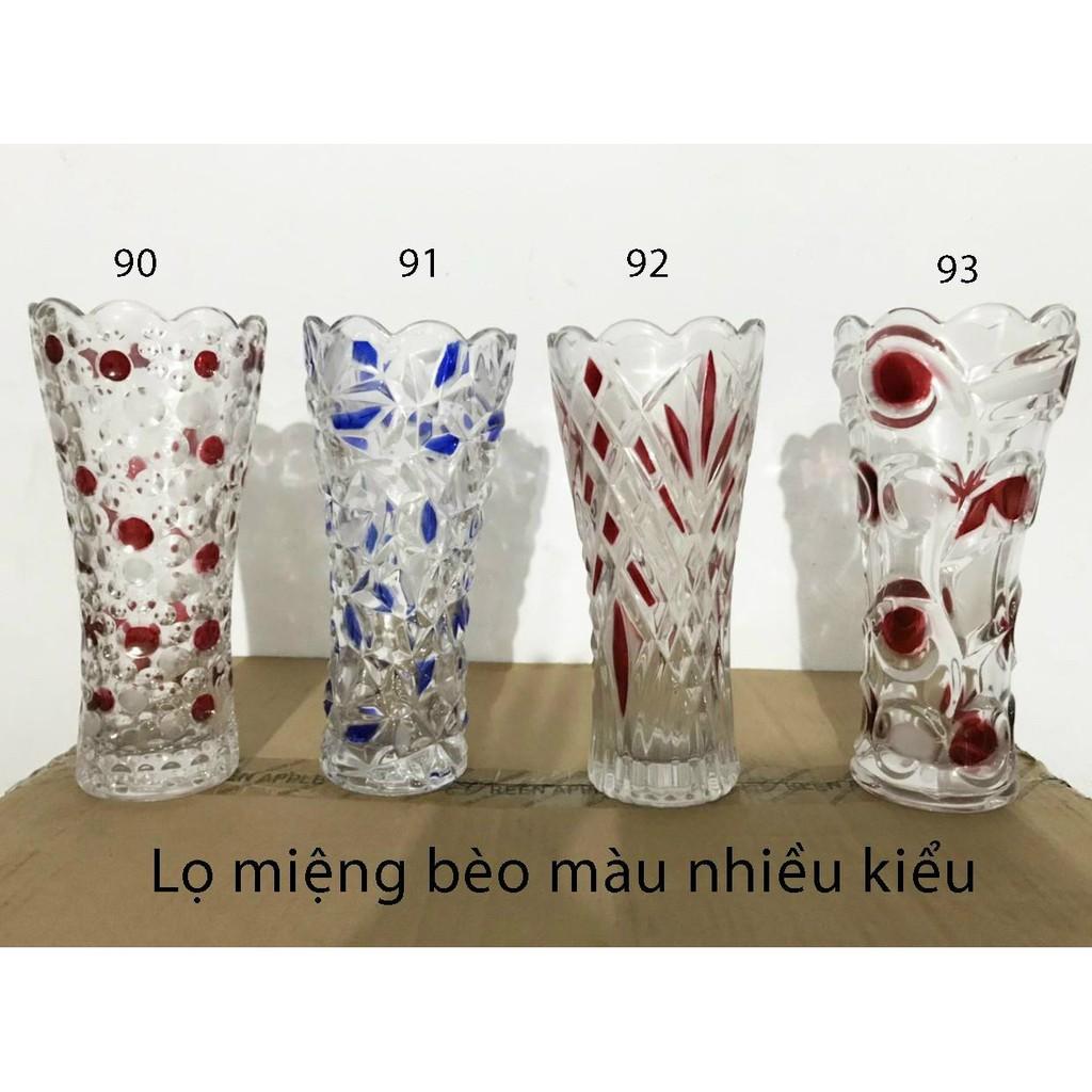 Lọ HOA THỦY TINH - BÌNH CẮM HOA THỦY TINH 30CM KIỂU MIỆNG BÈO MỚI LẠ - IN MÀU