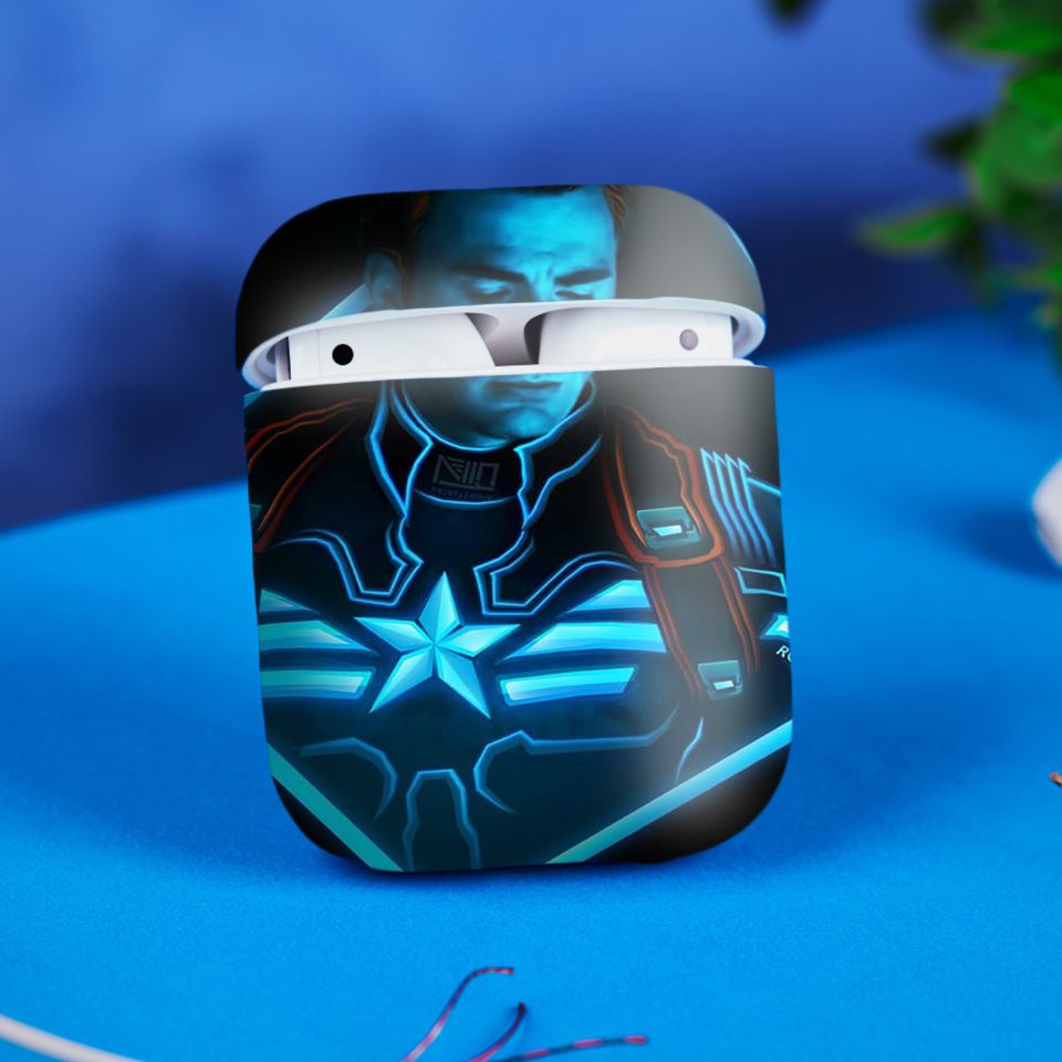 Miếng dán skin chống bẩn cho tai nghe AirPods in hình siêu anh hùng - SAH0090 (bản không dây 1 và 2)