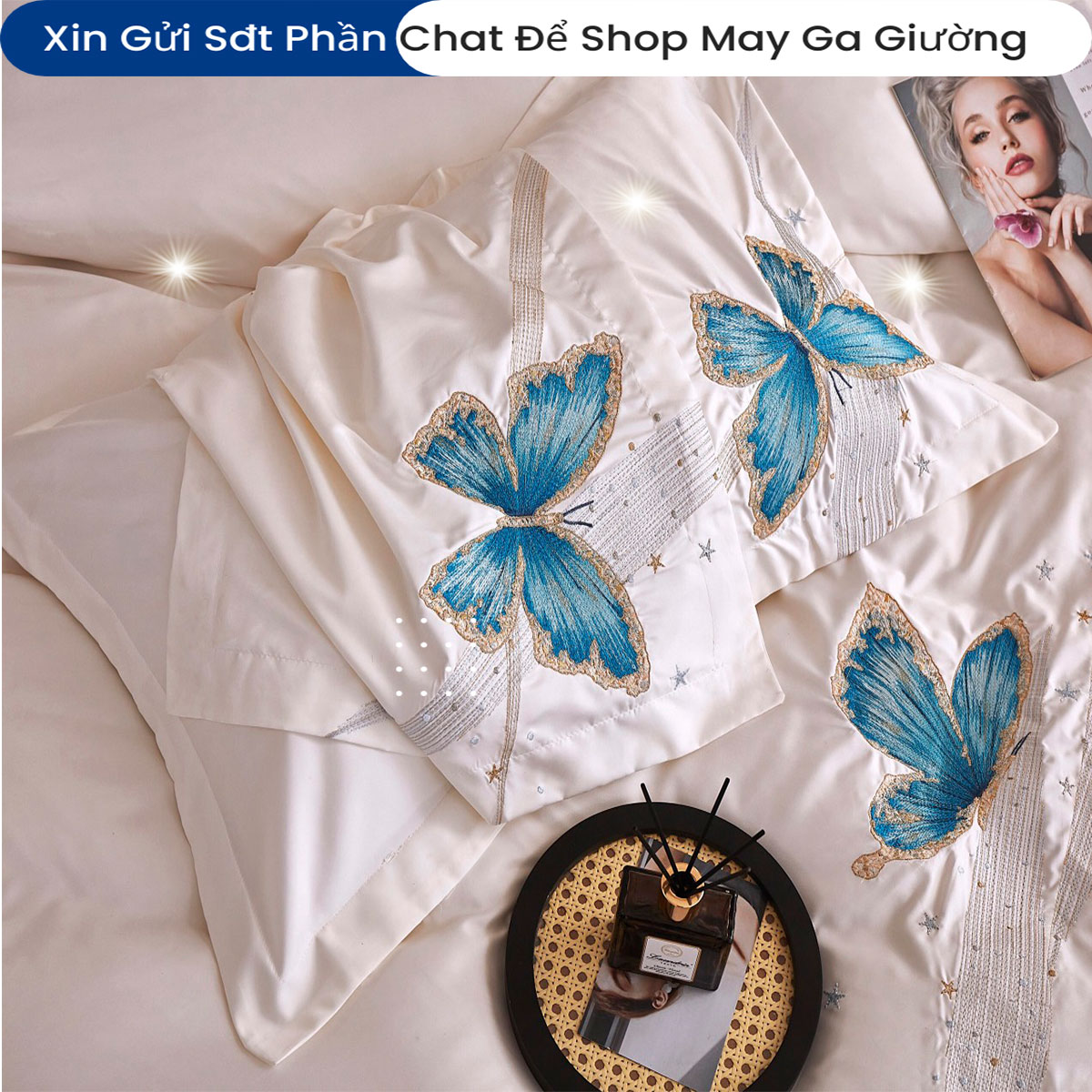 Bộ Chăn Ga Gối Lụa Sateen Cao Cấp Chuẩn Khách Sạn 5 Sao Bộ Ga Ra Drap Đệm Chăn Chần Bông Cao Cấp