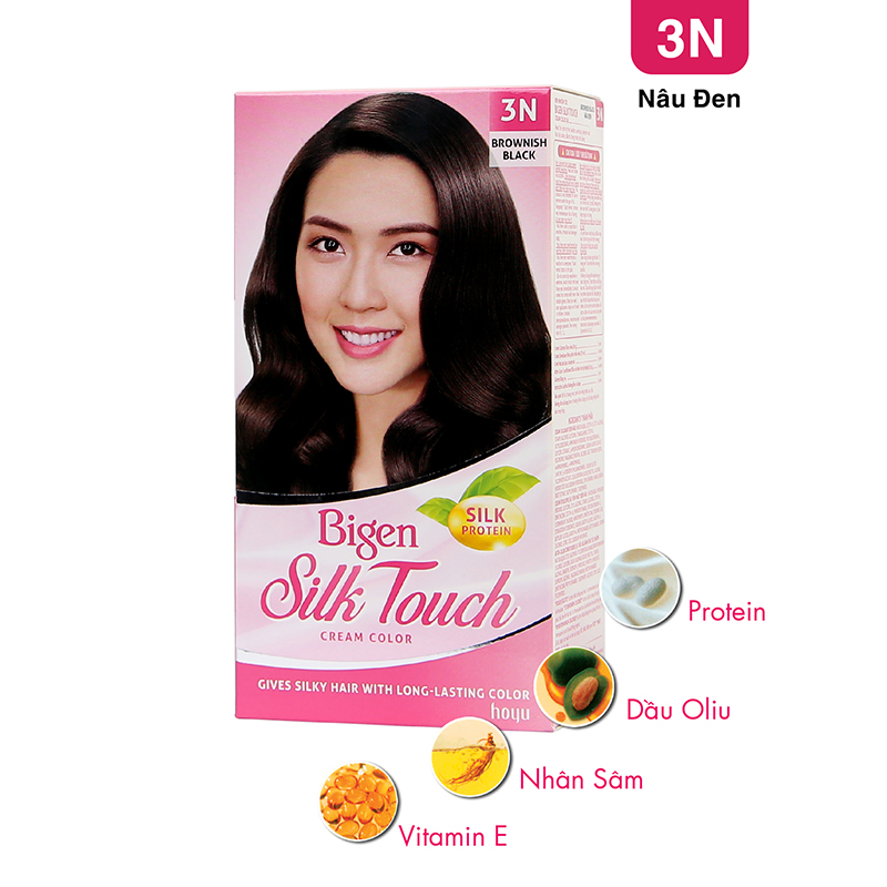 Thuốc nhuộm dưỡng tóc phủ bạc thảo dược Bigen Silk Touch Thương hiệu Nhật Bản Sắc Màu trẻ trung 80ml dạng kem - BST 5C