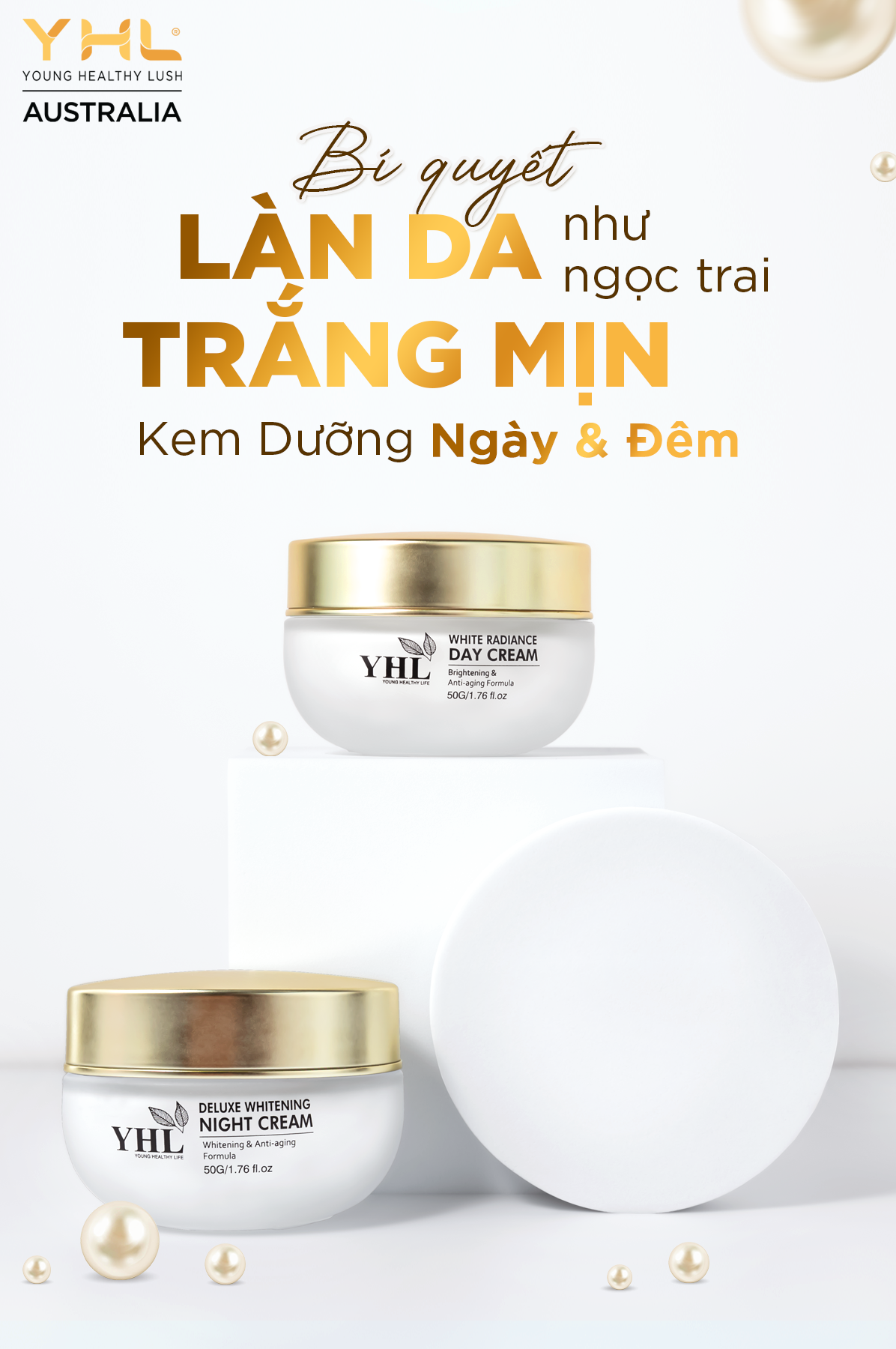 Kem dưỡng ẩm làm trắng da ban đêm Úc YHL